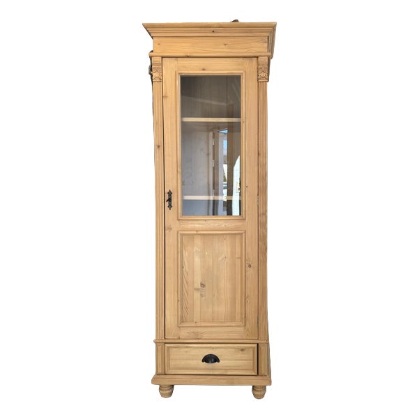 Antique Farmhouse Display Cabinet in Wood Bookcase For Sale