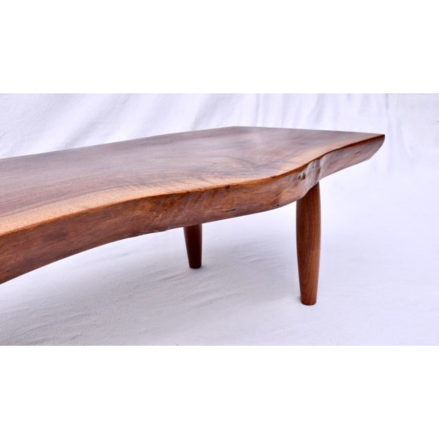 Wood Handcrafted Black Walnut Cocktail Table After Phillip Lloyd Powell, 1950s For Sale - Image 7 of 13