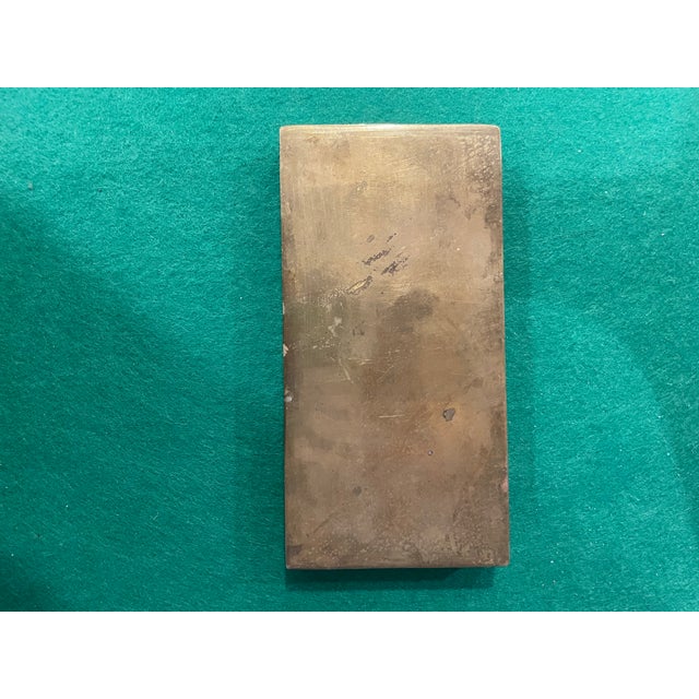 Black Vintage Brass and Enamel Etched Box For Sale - Image 8 of 8