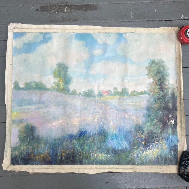 1950’s original summer field painting on unstretched canvas. Painting minus canvas border measures 30x24. Check out my...