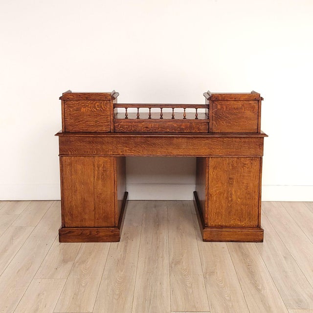 Victorian English Oak Desk For Sale - Image 12 of 12