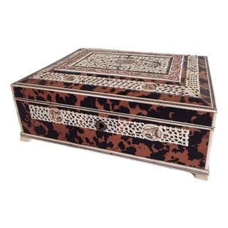 Vintage Anglo Indian Faux Tortoiseshell Box For Sale