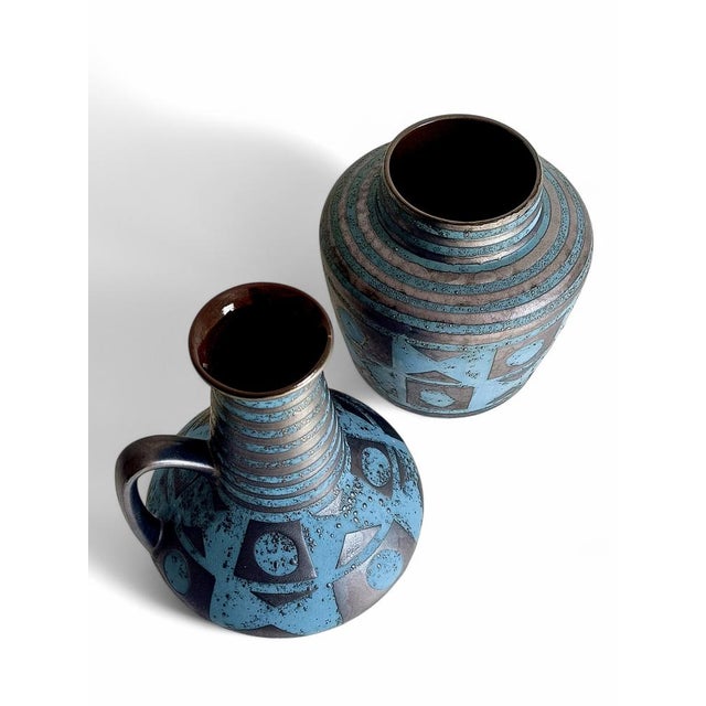 Black Mid-Century Ceramic Vases by Carstens Tonnieshöf for Carstens Tönnieshof, West Germany, 1960s, Set of 2 For Sale - Image 8 of 18