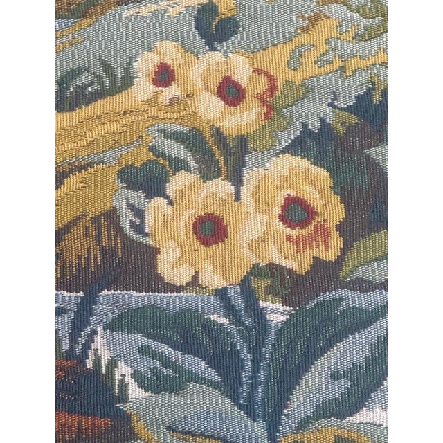 Vintage French Verdure Jacquard Tapestry in the style of Aubusson, 1970s For Sale - Image 12 of 18
