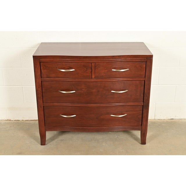 American Stickley Modern Arts & Crafts Shaker Cherry Wood Four-Drawer Dresser or Chest of Drawers For Sale - Image 3 of 15