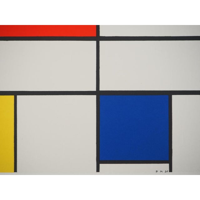 Blue Piet Mondrian, Composition III in Red, Blue and Yellow, Signed Lithograph For Sale - Image 8 of 11