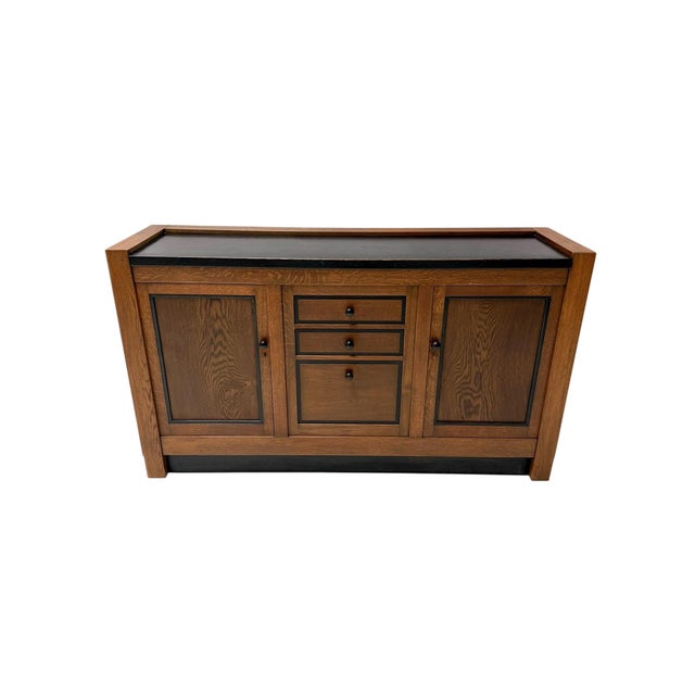 Art Deco Dutch Oak Credenza by J.A. Muntendam, 1920s For Sale - Image 8 of 11