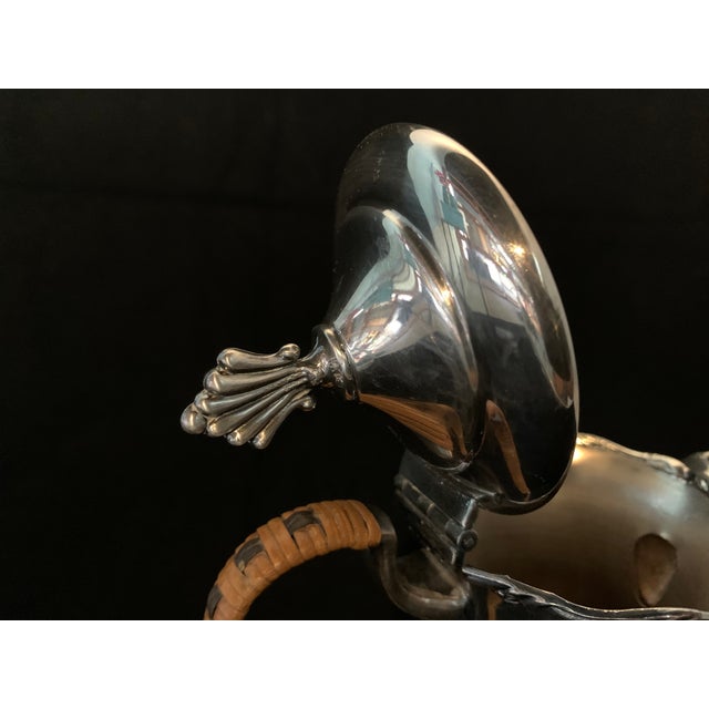 Silver Wm. A. Rogers 965 Silver Plated Coffee Pot & Hot Water Jug Pair Wicker Handle For Sale - Image 8 of 15