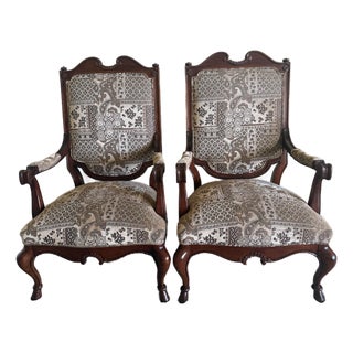 Century Furniture #3217 Carved Occasional Armchairs With French Provincial/French Country Styling, Pair, Circa 1990s For Sale