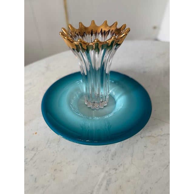 Mid-Century Modern Mid-Century Crown-Rim Crystal Vase, Europe, 1960s–70s For Sale - Image 3 of 10