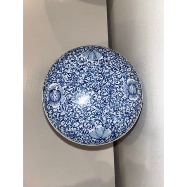 Antique Japanese Blue and White Porcelain Obento, Stacking Dish, Used by Wealthy For Sale - Image 13 of 15