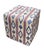 Vintage Blue and Indigo Ikat Pattern Upholstered Cube Ottoman For Sale - Image 4 of 12