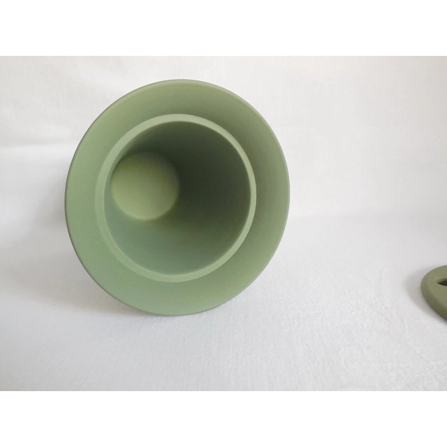 Mid-Century Modern Vintage Wedgwood Sage Green Jasperware Frog Vase For Sale - Image 3 of 6