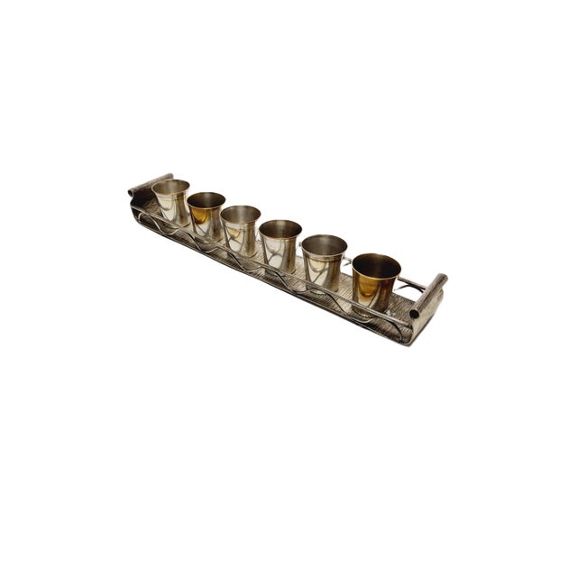 Metal Postmodern Liquor Set from Imago Artis, Poland, 1970s, Set of 7 For Sale - Image 7 of 14