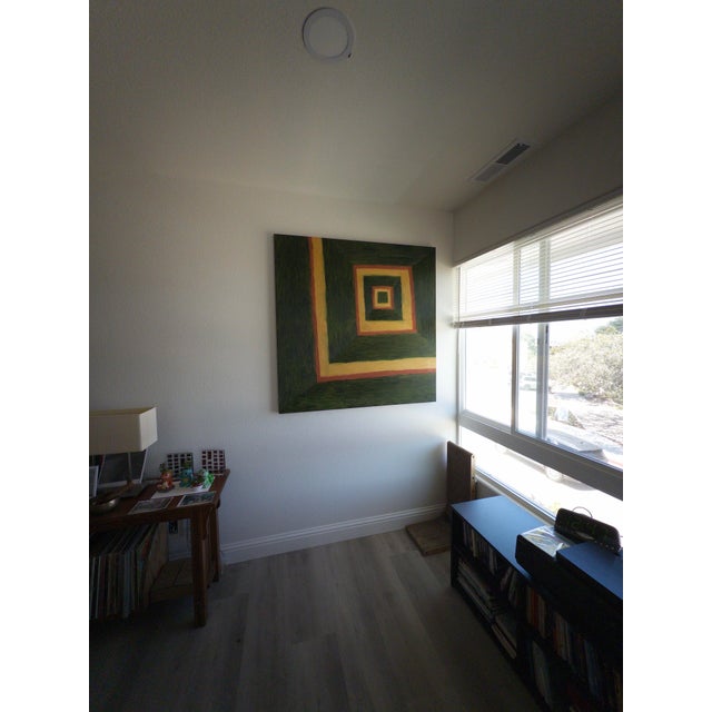 Large 48” X 48” Oil Painting Titled Hall of Good Luck by Artist Brandt Leeds For Sale - Image 9 of 9
