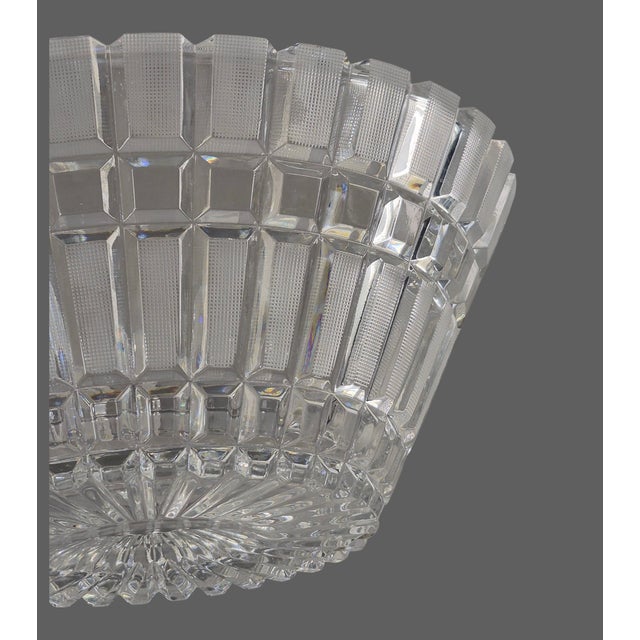 Stunning Mid 20th Century Hand Cut 24% Heavy Lead Crystal Oval Ussr Center Bowl For Sale - Image 6 of 9