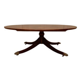 Henredon Oval Pedestal Coffee Table Vintage For Sale