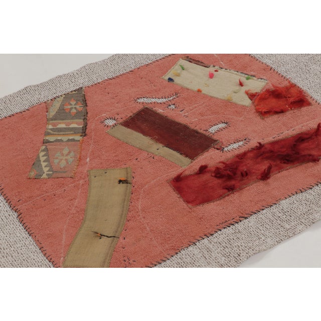 Rug & Kilim Vintage Patchwork Tapestry “Fragments of Time” in Neutral Pink Hues - Rug & Kilim For Sale - Image 4 of 9