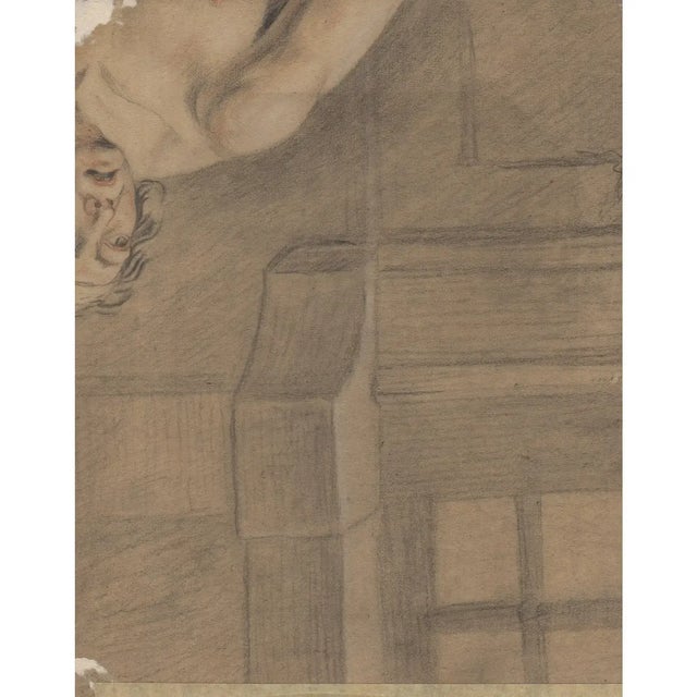 Captivating 19th-Century Colored Chalk Drawing: Seated Scottish Figure (circa 1875) Up for sale is a beautifully executed...