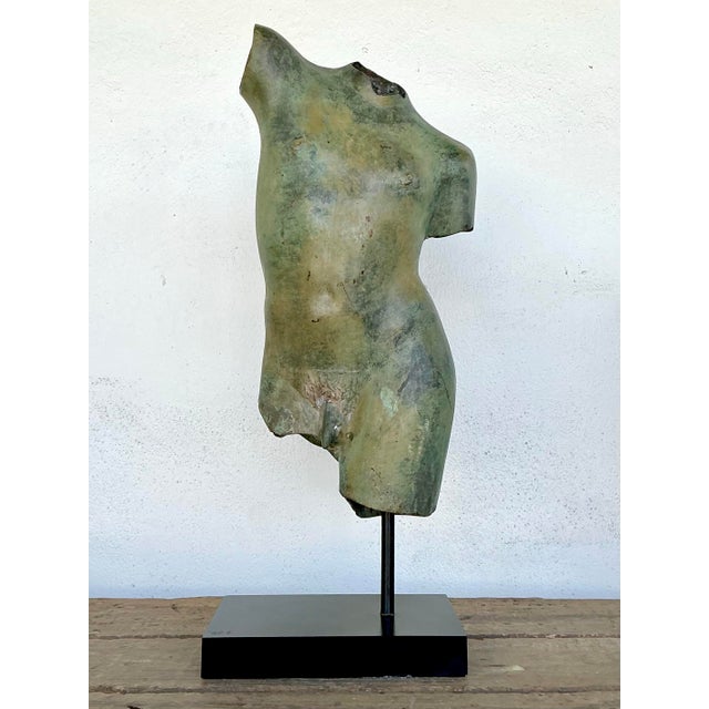 Vintage Patinated Bronze Torso of Man For Sale - Image 12 of 12