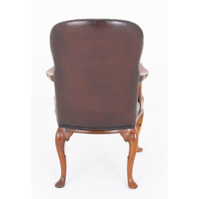 Georgian Revival Desk Chair with Leather Seat, 1890s For Sale - Image 3 of 6