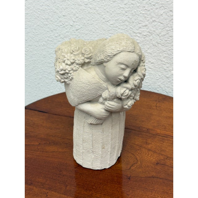 Flower Bearer Figural Sculpture, Vintage For Sale - Image 10 of 12