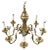 Gold and Metal 8-Light Chandelier, 1970s For Sale