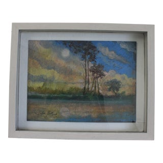 2010 "Everglades Hardwood Hammock" (Island) Oil Pastel Drawing by John Elliot, Framed For Sale