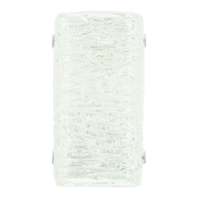 Mid-Century Murano Ice Glass Wall Light/Sconce From Kaiser Leuchten, Germany, 1960s For Sale