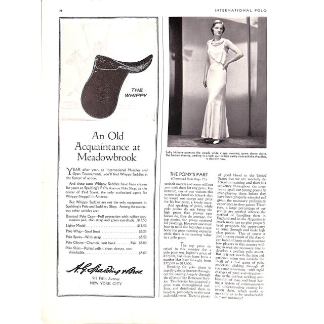 International Polo Covering Its Annual Fall Tournament September 1931 Program For Sale In New York - Image 6 of 17