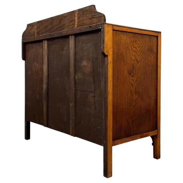 Wood Antique English Golden Oak Chest of Drawers, 1900s For Sale - Image 7 of 12