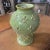 Traditional 1990s Italian Hand Painted Green Ceramic Vase For Sale - Image 3 of 11