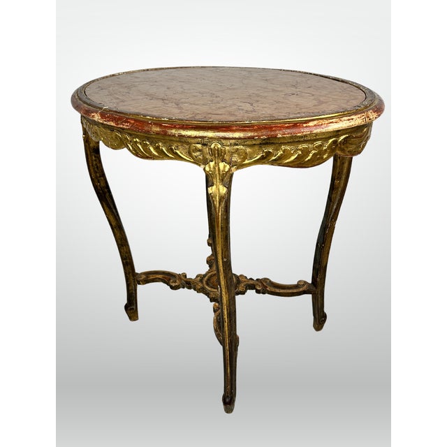 19th Century French Marble Top Table Carved Stretcher Base Antique 19th Century For Sale In Greensboro - Image 6 of 12