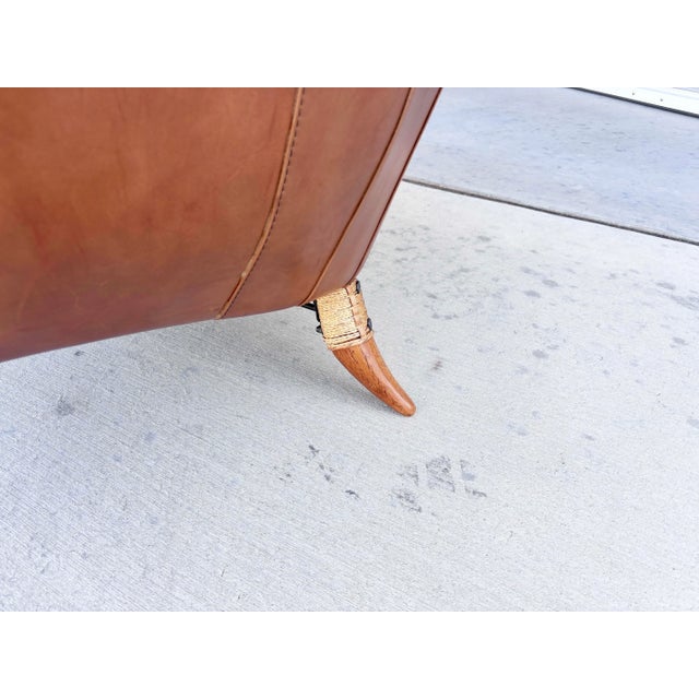 Mid Century Palmwood & Leather Loveseat by Pacific Green For Sale - Image 12 of 12