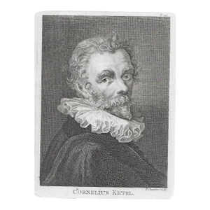 1798 Antique Engraving of Dutch Painter Cornelius Ketel