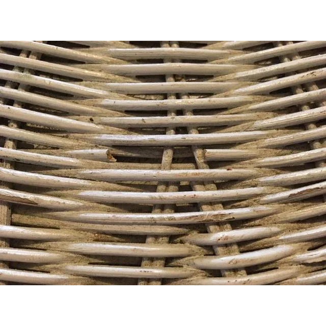 Vintage White Wicker Corner Stand W Storage For Sale - Image 10 of 11