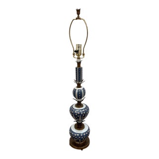 Currey & Co Porcelain Painted Lamp For Sale