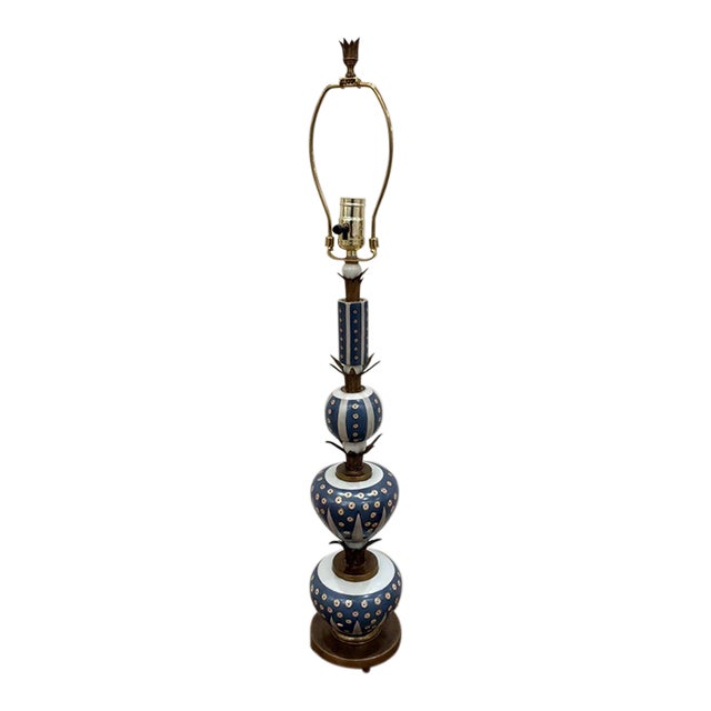 Currey & Co Porcelain Painted Lamp For Sale