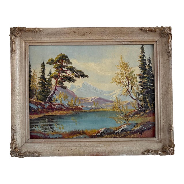 Mountain River, 1960s, Oil Painting on Canvas, Framed For Sale - Image 17 of 17