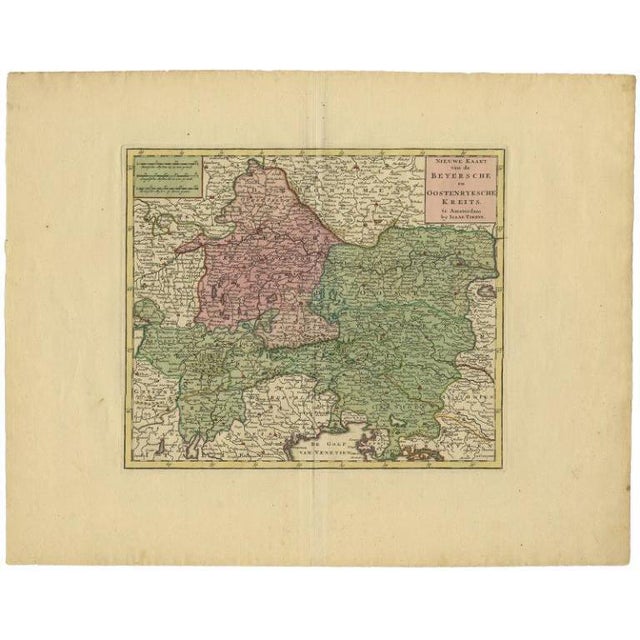 Antique Map of Bavaria, 1740 For Sale