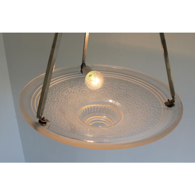Muller Frères French Art Deco Pendant Light from Muller Freres Luneville, 1930s For Sale - Image 4 of 15
