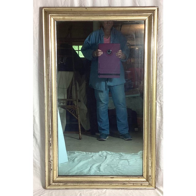 Antique Large Lemon Gold Wall Mirror 25 1/2” x 41 1/2”. This mirror is currently mounted vertically. It can be...