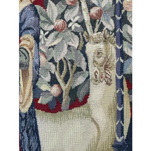 Blue Antique French Handwoven Aubusson Tapestry, 1940s For Sale - Image 8 of 18