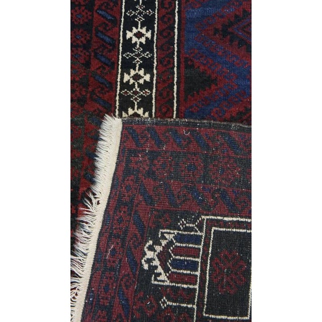 Oriental Subtle Hand-Knotted Rug with Burgundy Red, Dark Blue and Beige Tones For Sale - Image 6 of 7
