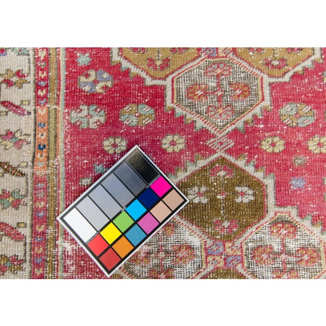 Textile 1950s Vintage Oushak Medallion Hand-Knotted Runner - 2’6” X 11’2” For Sale - Image 7 of 11