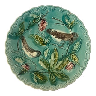 French Majolica Plate by Onnaing, C. 1900 For Sale