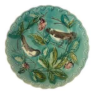 French Majolica Plate by Onnaing, C. 1900