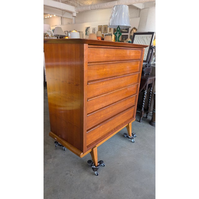 Wood 1950s Cherry Mid Century Dresser For Sale - Image 7 of 17