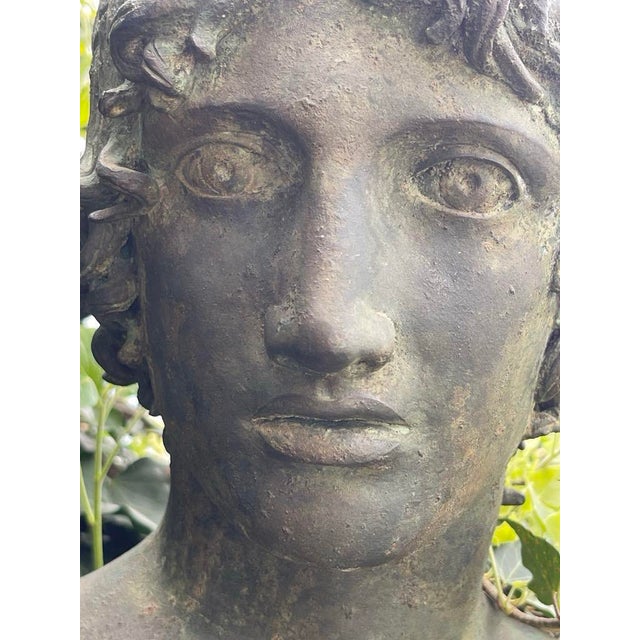 Metal Grand Tour Bronze and Marble Bust of a Youth For Sale - Image 7 of 12