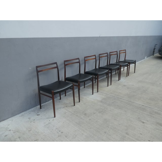 Gustav Bahus Scandinavian Norwegian Alf Aarseth Gustav Bahus & Eft Rosewood Dining Chairs - Set of 6 For Sale - Image 4 of 12